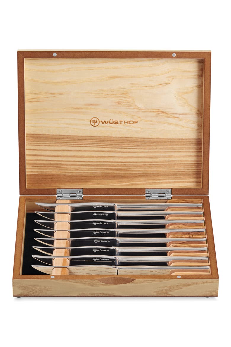 8-Piece Stainless Mignon Steak Knife Set, Alternate, color, BLACK
