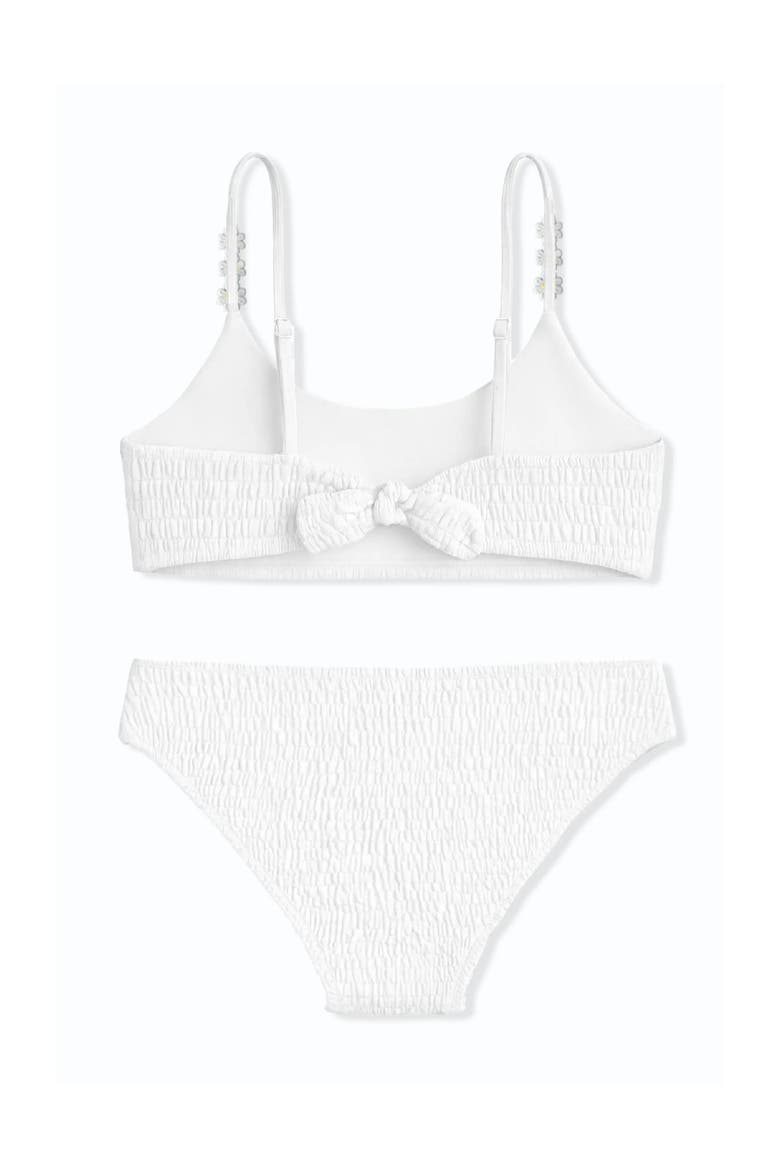Smocked Two Piece Swimsuit, Alternate, color, White