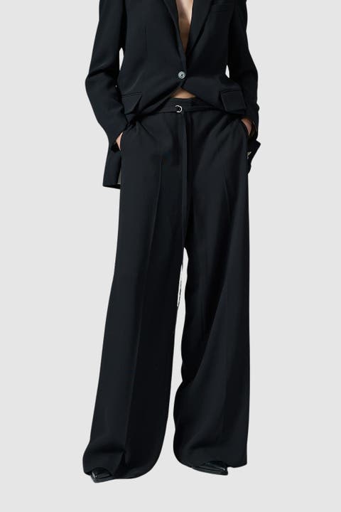 Elina Gabardine Wide Leg Pants