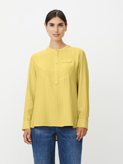 Drystan Long Sleeve Crew Neck Blouse