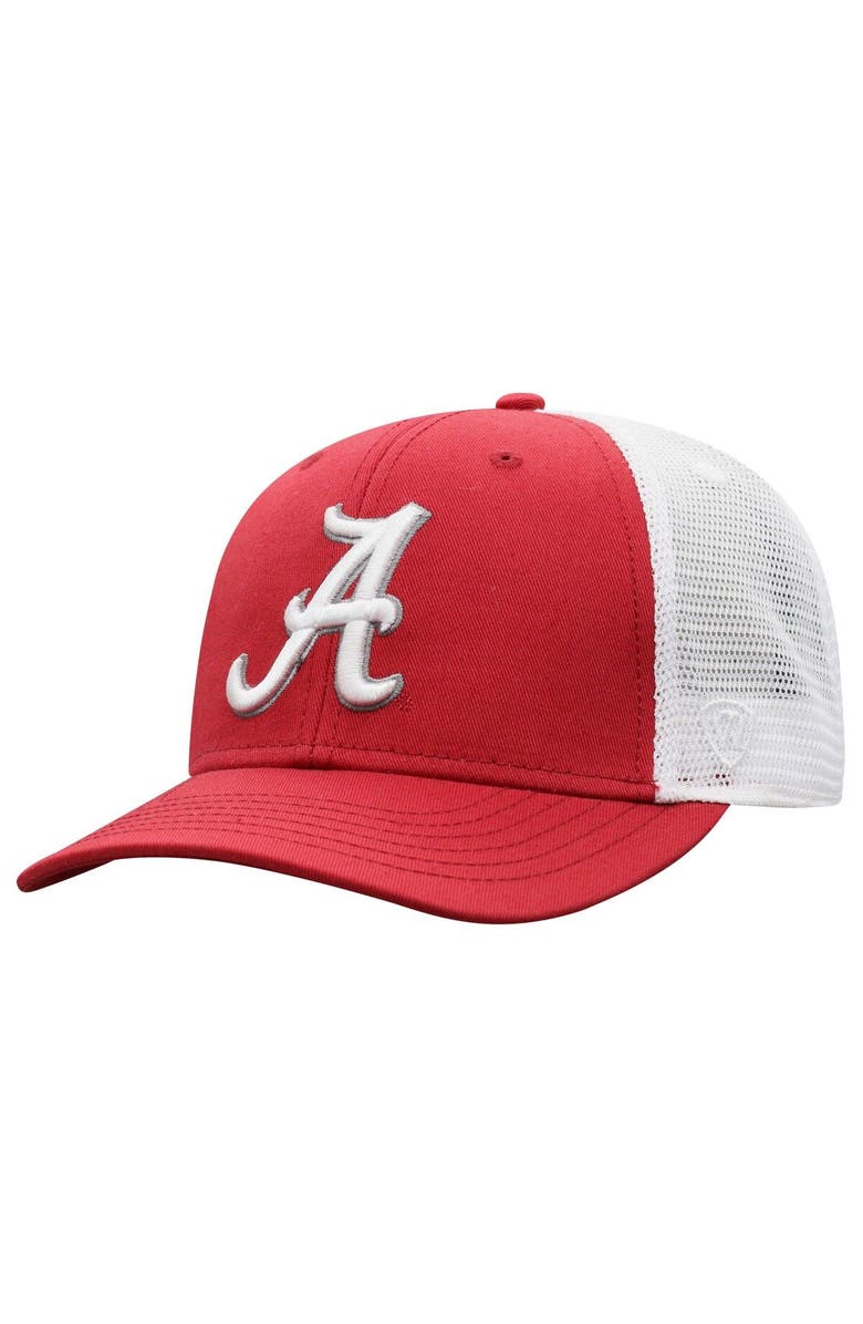 TOP OF THE WORLD Men's Top of the World Crimson/White Alabama Crimson Tide Trucker Snapback Hat, Main, color, 