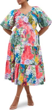 City Chic Fantasy Print Flared Midi Dress