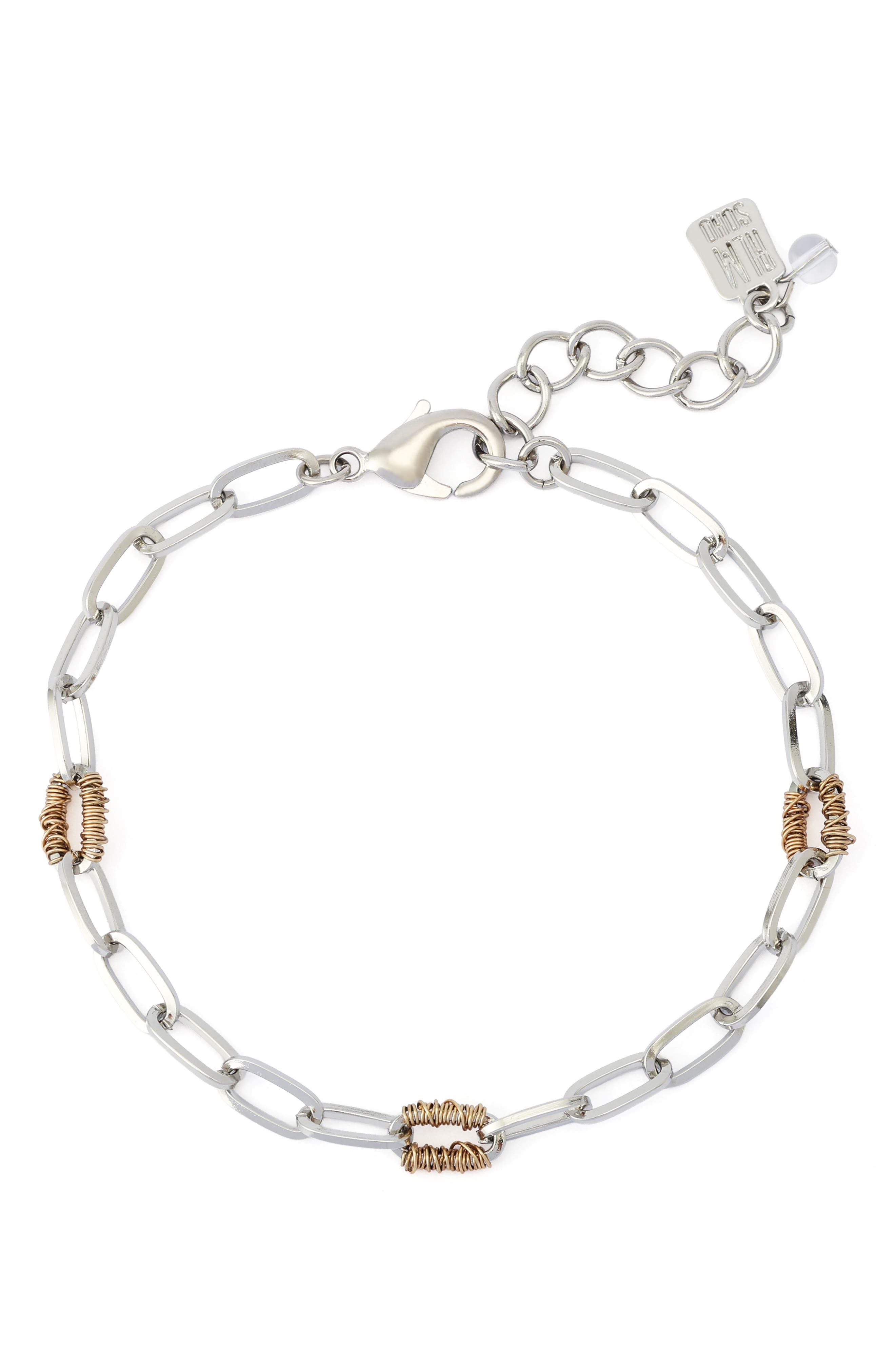 Robert Lee Morris Paperclip Bracelet In Multi