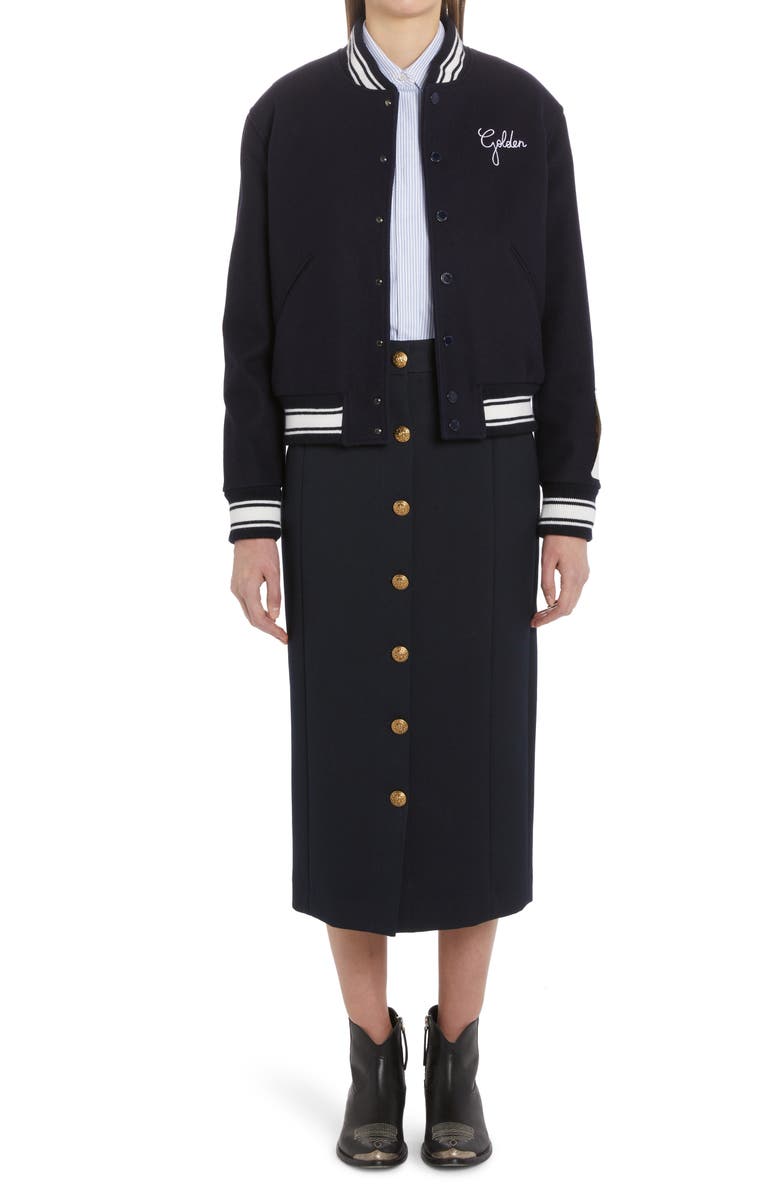 Golden Goose Golden Collection Virgin Wool Blend Pencil Skirt, Alternate, color, 