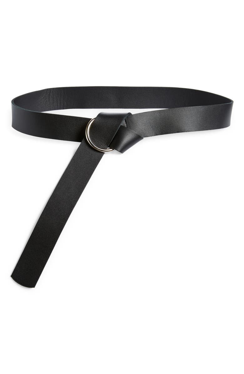 Ada Pia Leather Belt, Main, color, Black