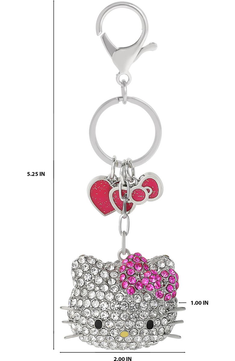 Hello Kitty Crystal Cluster Pavé Bag Charm Keychain, Alternate, color, Clear Crystal, Pink