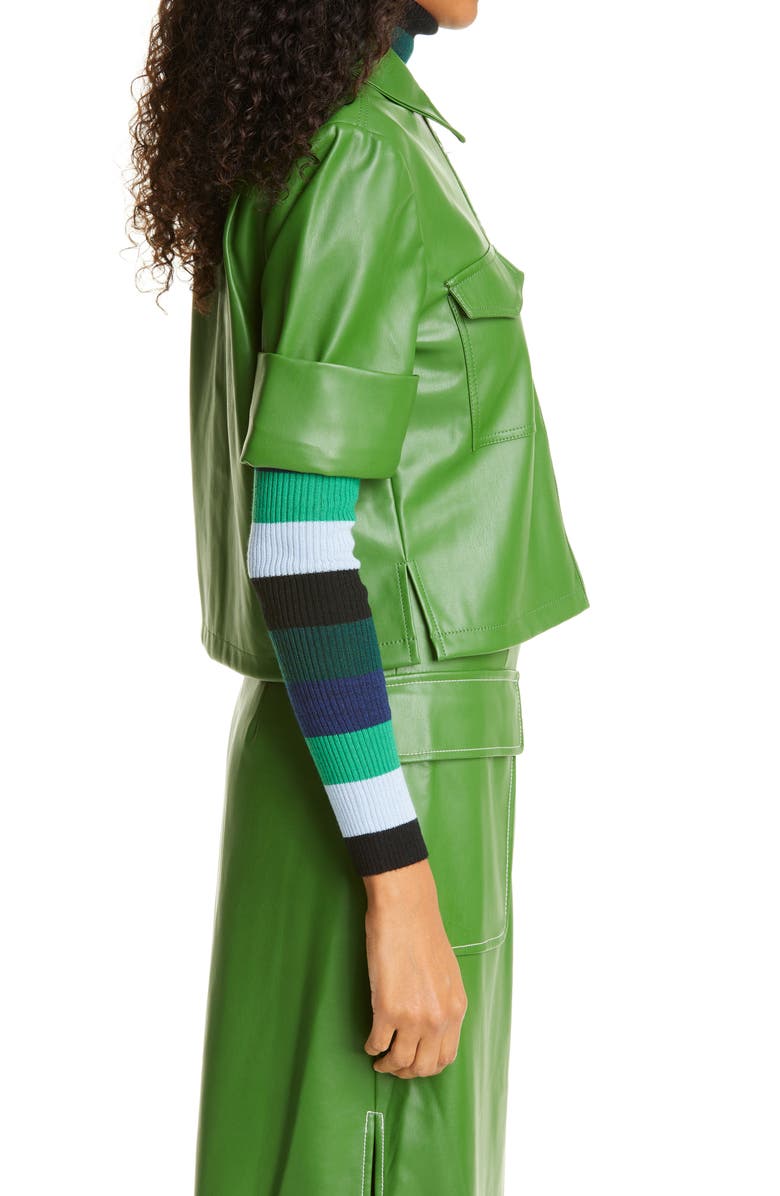 STAUD Rue Faux Leather Top, Alternate, color, 