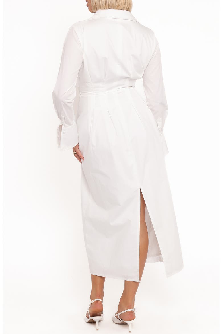 Alexander Long Sleeve Cotton Midi Shirtdress, Alternate, color, IVORY