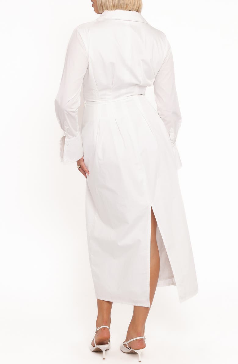 Petal & Pup Alexander Long Sleeve Cotton Midi Shirtdress, Alternate, color, Ivory