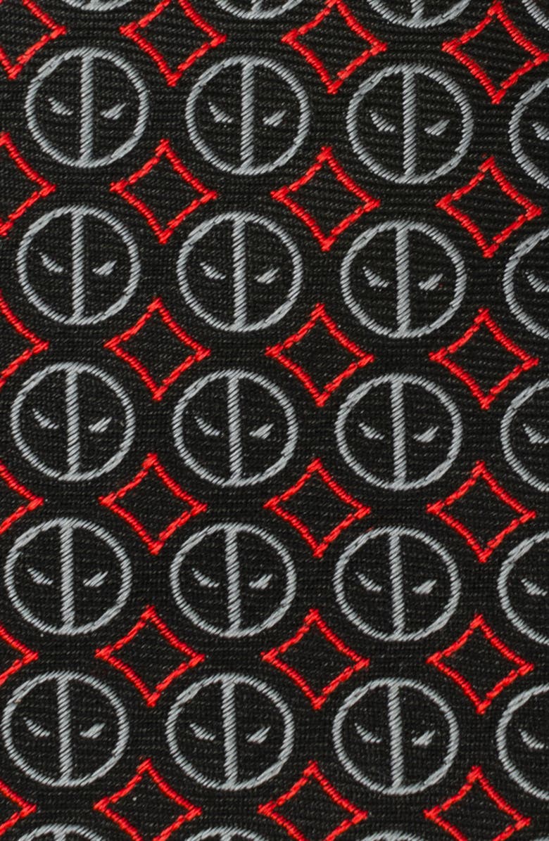 Cufflinks, Inc. x Marvel Deadpool Medallion Silk Blend Tie, Alternate, color, Black