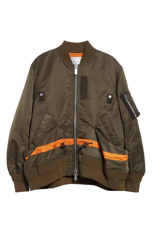 Sacai Blouson Nylon Twill Bomber Jacket In Brown