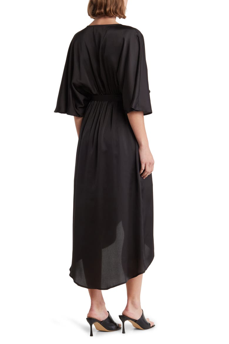 Faux Wrap Dress, Alternate, color, BLACK