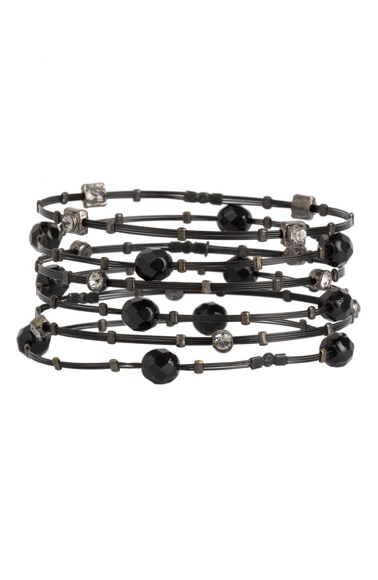 Seasonal Whispers Faceted Bead & Metal Bangles, Main, color,