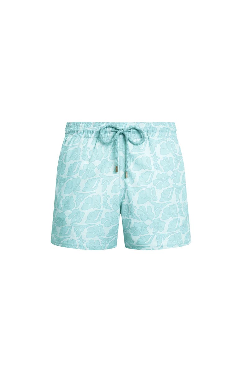 Vilebrequin Men Stretch Short Swim Shorts Seashells, Main, color, White