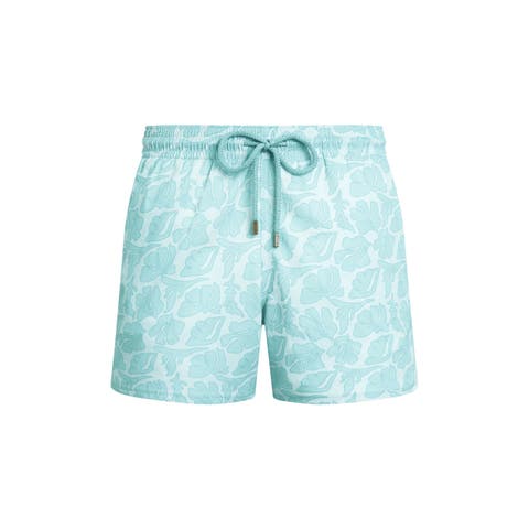 Men Stretch Short Swim Shorts Seashells