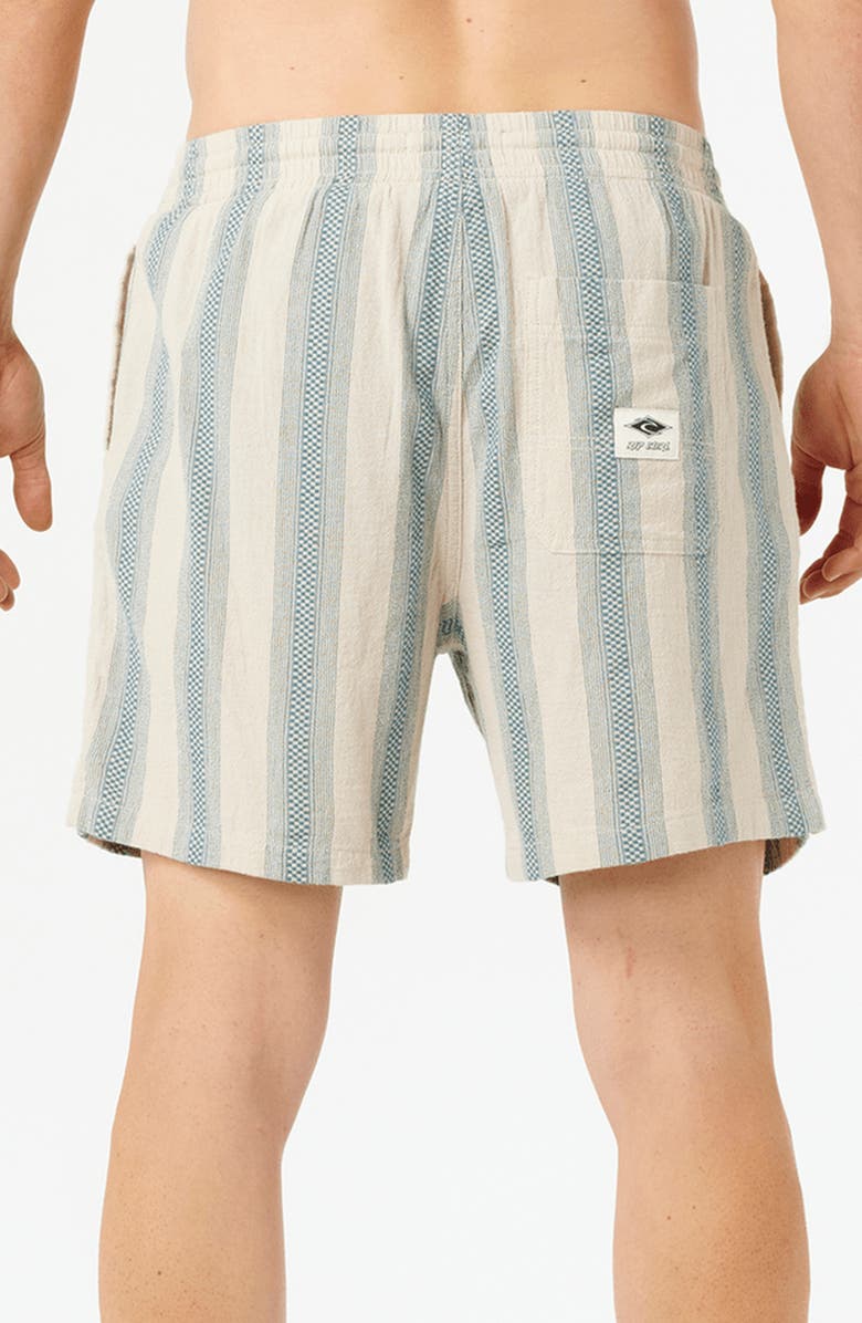 Rip Curl Classic Surf Weaver Stripe Cotton Drawstring Shorts, Alternate, color, Vintage White
