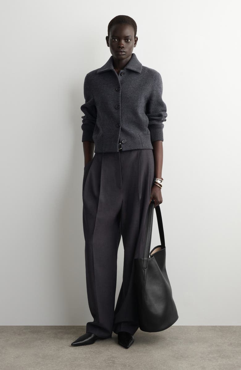 COS Wool Blend Bomber Jacket, Alternate, color, 