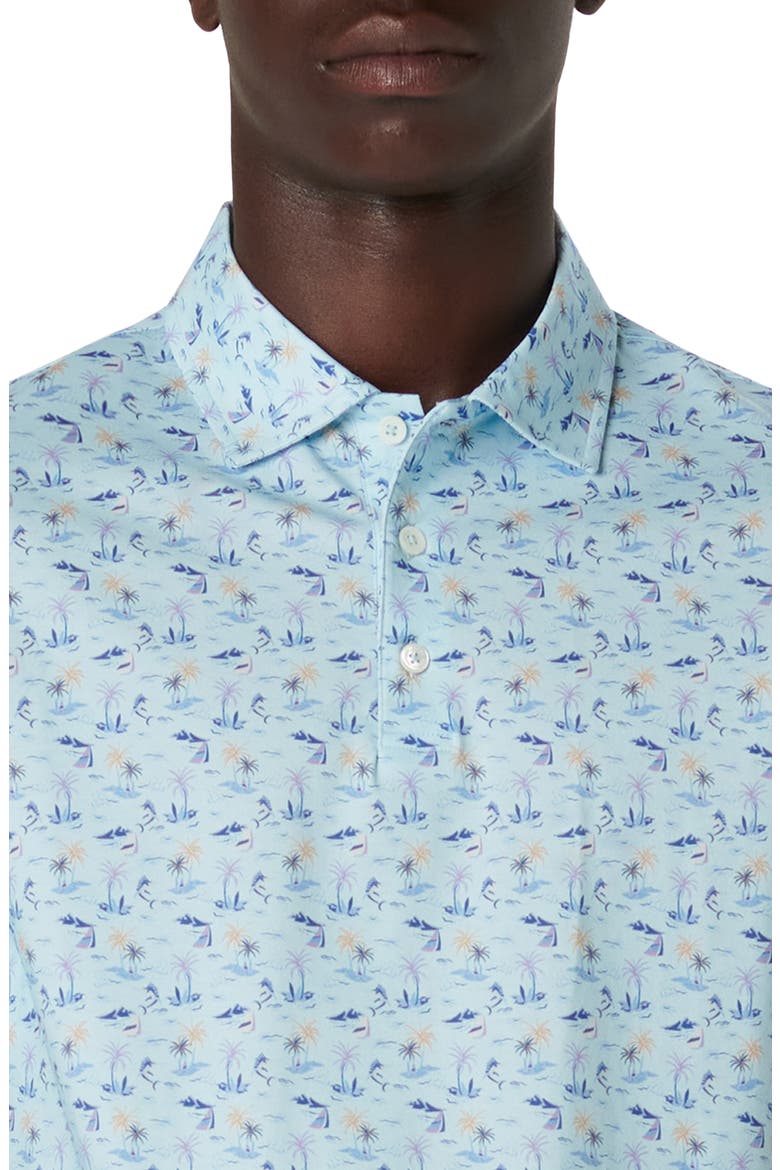Victor OoohCotton® Tropical Print Polo, Alternate, color, AQUA