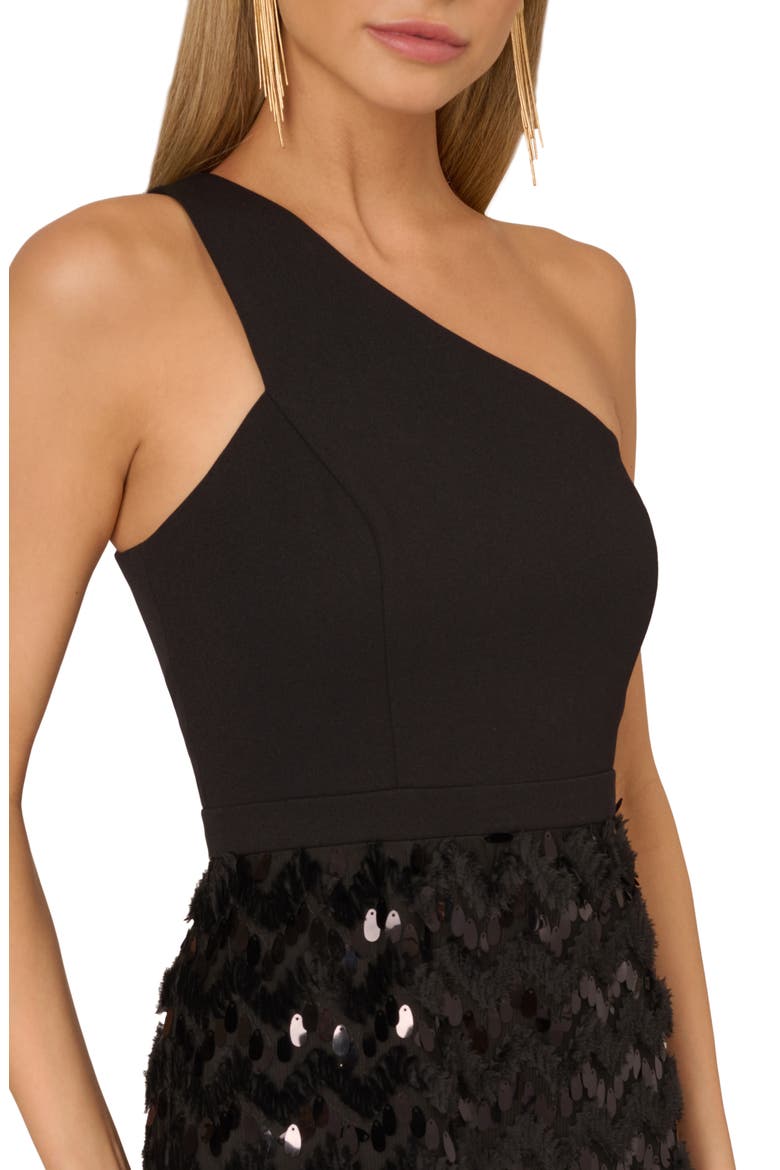 Mixed Media Minidress, Alternate, color, BLACK