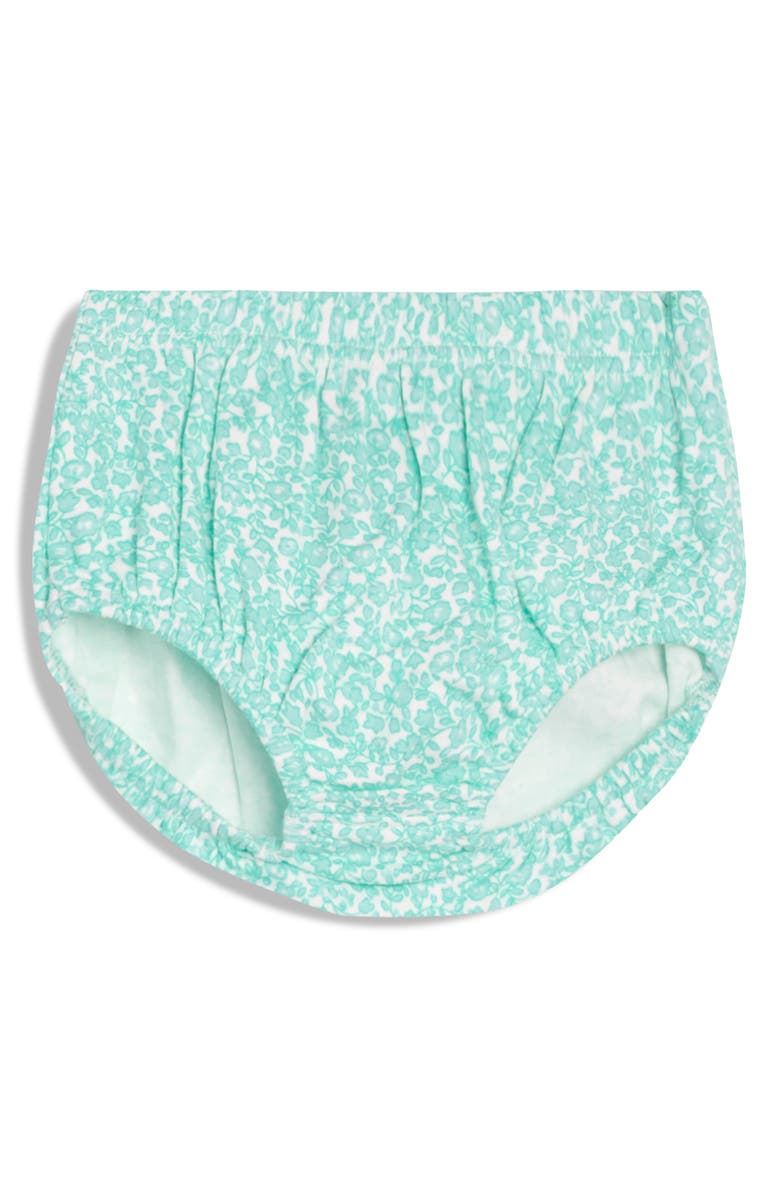 JOJO MAMAN BEBE Ditsy Floral Scallop Collar Dress & Bloomers Set, Alternate, color, Duck Egg