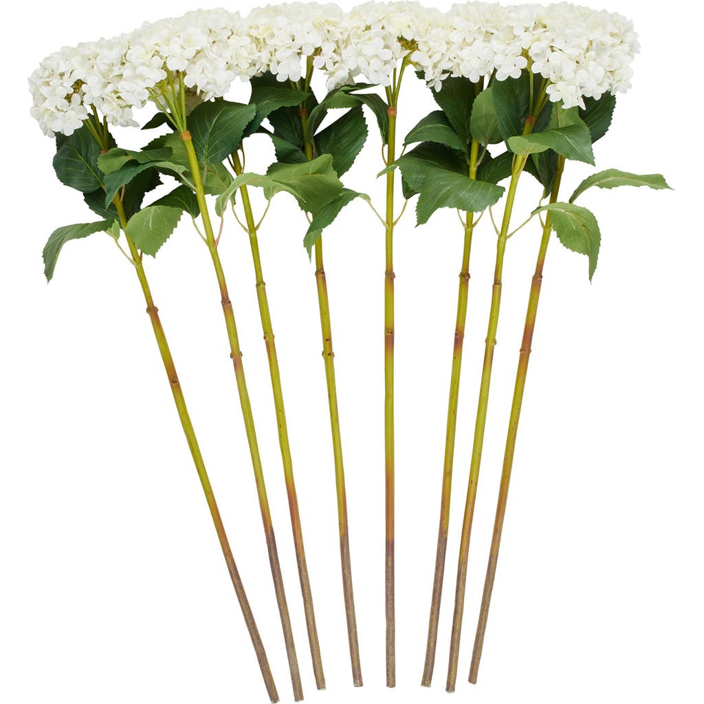 Sonoma Sage Home Set Of Eight White Hydrangea Artificial Flowers In White