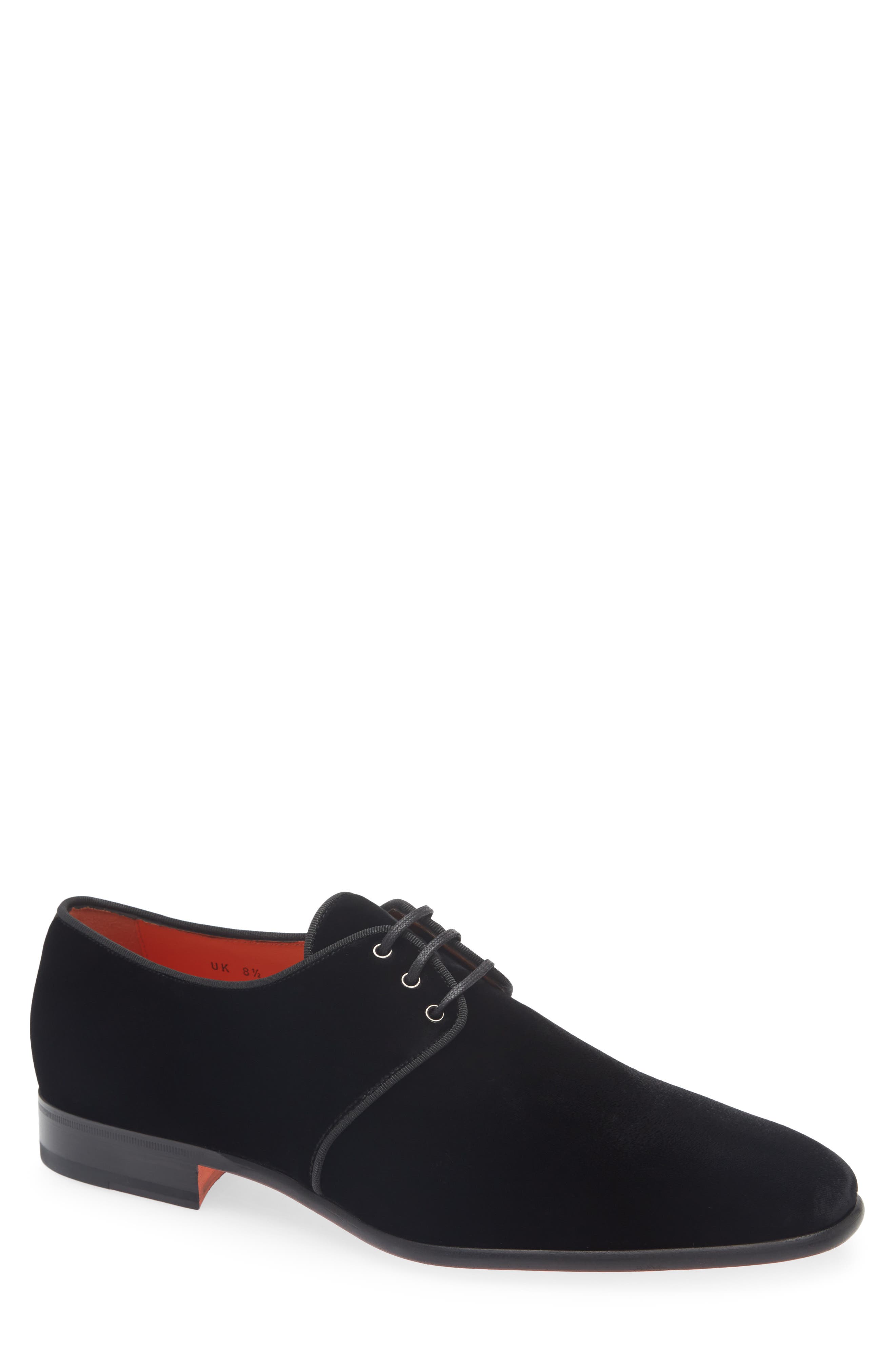 Santoni Plain Toe Derby, Main, color, Black