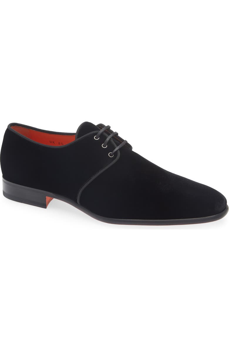 Santoni Plain Toe Derby, Main, color, Black