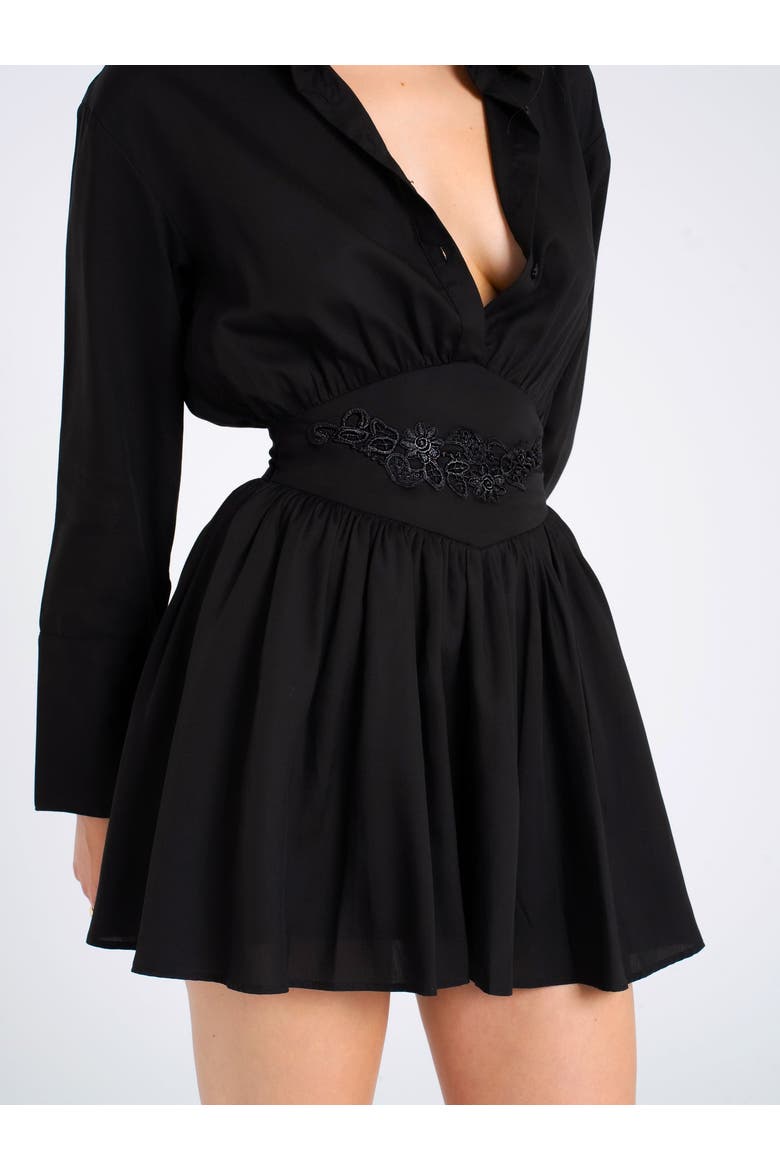 Jamilia Locyell Mini Shirt Dress with Waist Detail, Alternate, color, Black