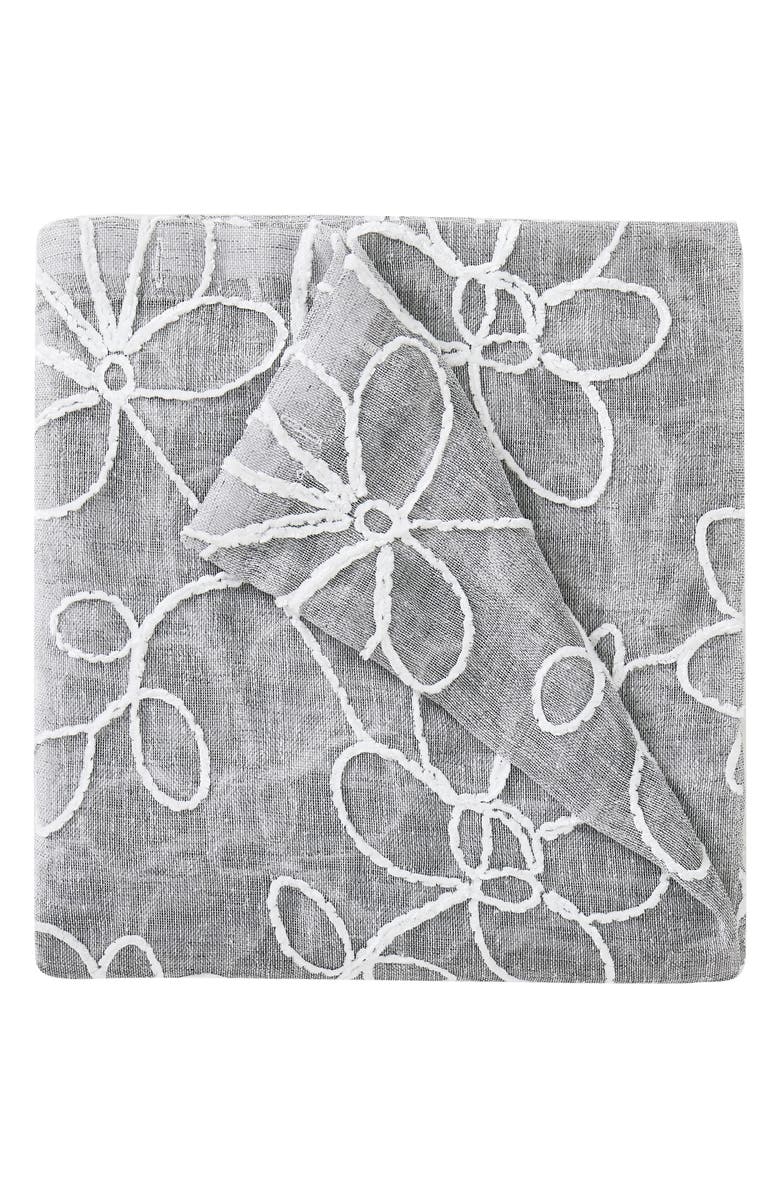 DAINTY HOME Set of 2 Embroidered Sheer Curtain Panels, Alternate, color, Silver