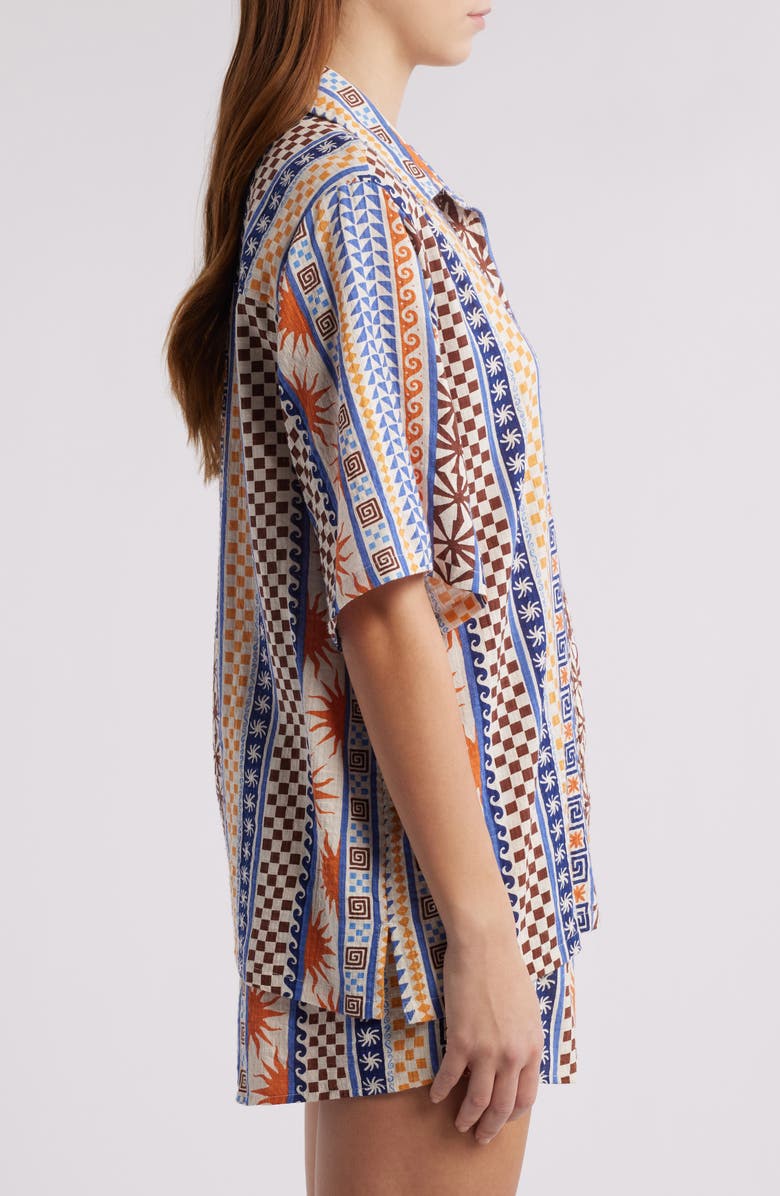 Rip Curl San Carlos Stripe Camp Shirt, Alternate, color, Blue Multi