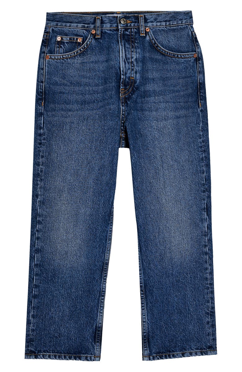 Topshop Editor High Waist Crop Straight Leg Jeans, Alternate, color, 