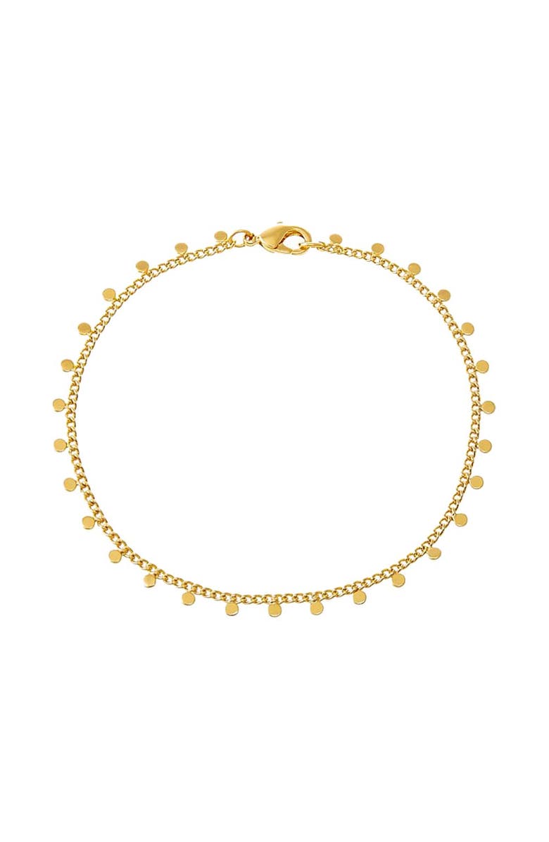 BY ADINA EDEN Solid Dangling Discs Cuban Link Anklet, Main, color, 