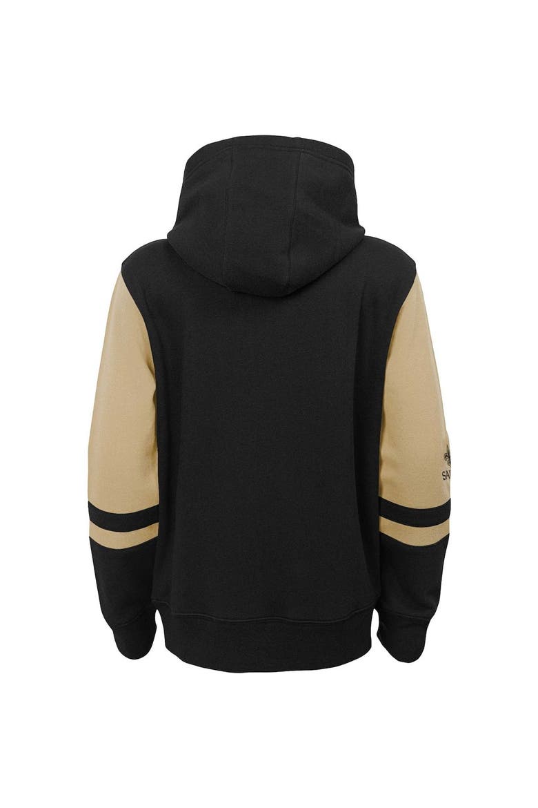 Youth Black New Orleans Saints Colorblock Full-Zip Hoodie, Alternate, color, Black
