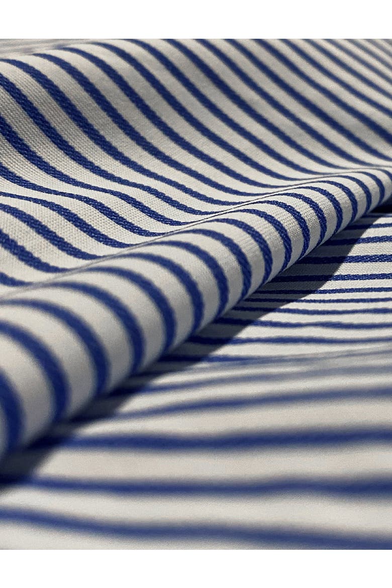 Classic Printed Sleeveless Button Down Bodysuit, Alternate, color, Blue/White Stripe