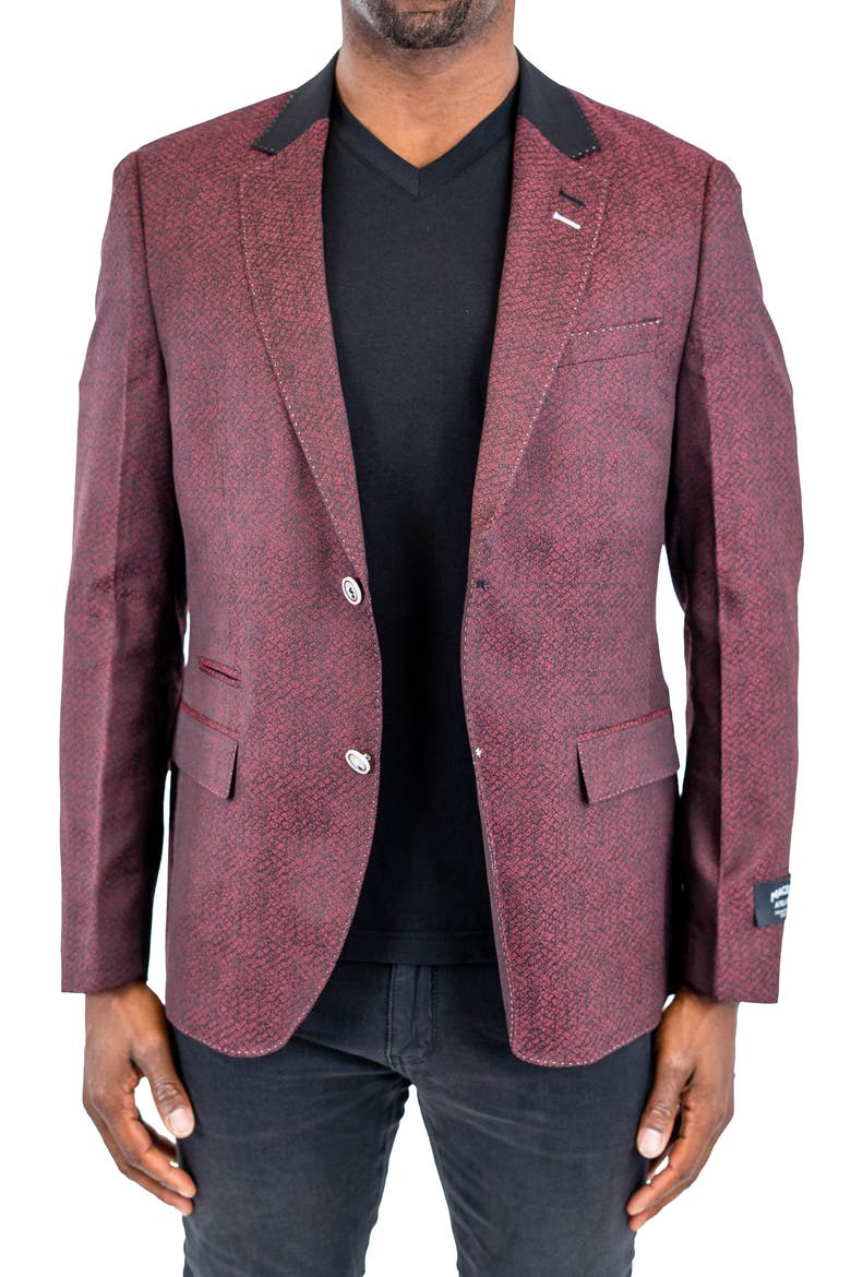 Socrate Evo Huli Snakeskin Print Sport Coat, Alternate, color, RED