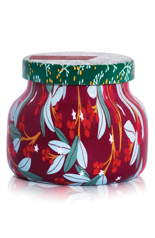 Capri Blue Tinsel & Spice Holiday Pattern Play Petite Candle In Red