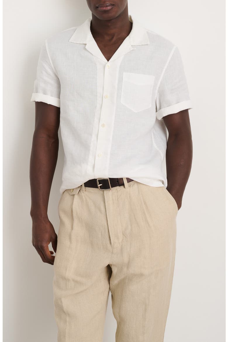 Linen Camp Shirt, Main, color, WHITE