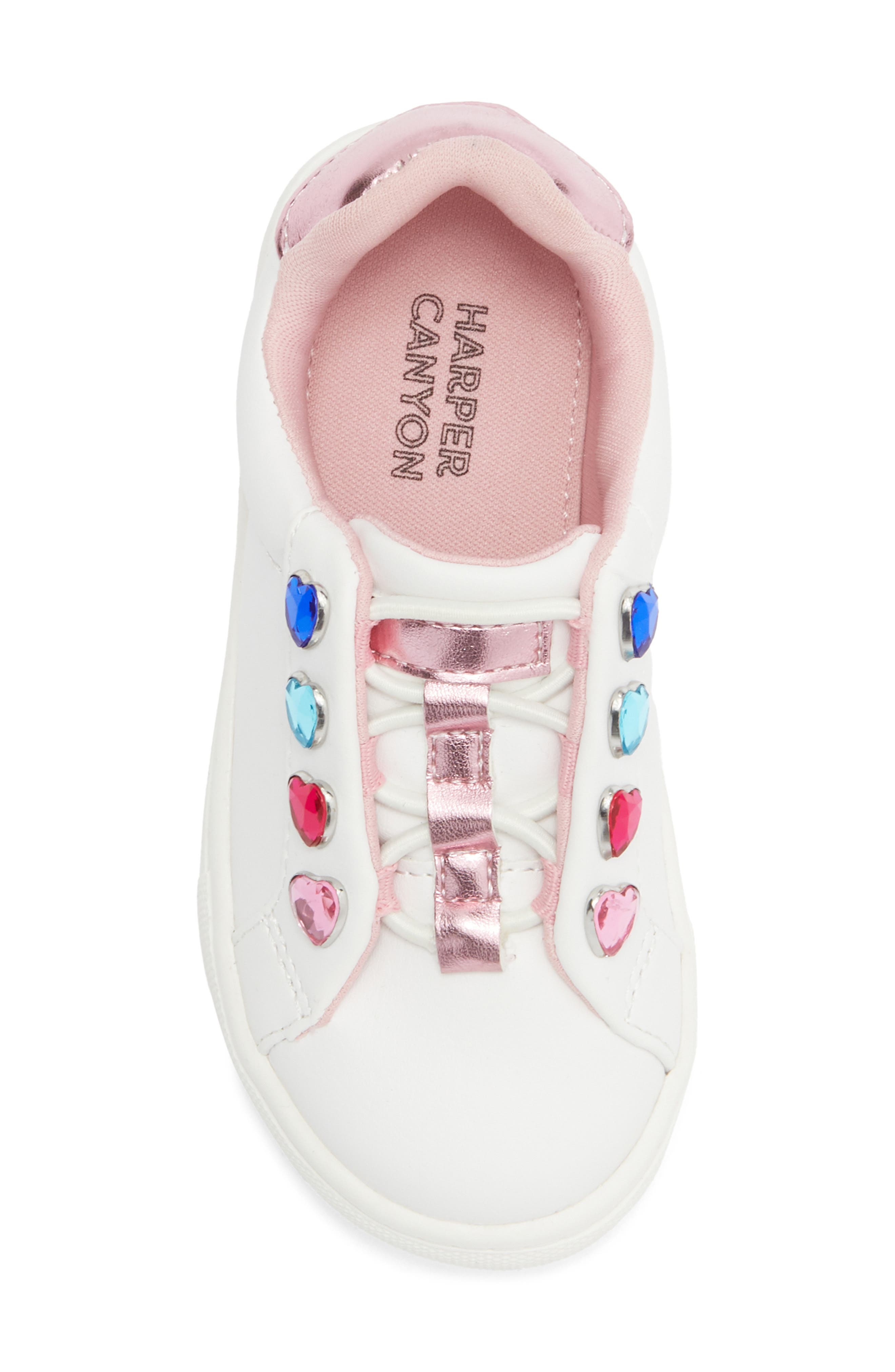Kids' Saydie Jewel Heart Sneaker, Alternate, color, WHITE