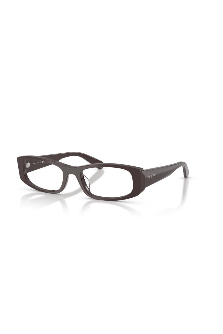 51mm Rectangle optical glasses, Main, color, Brown