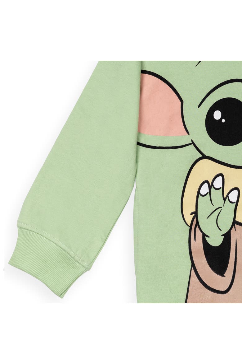 The Mandalorian Fleece Hooded Sweatshirt, Alternate, color, Grogu Light Green