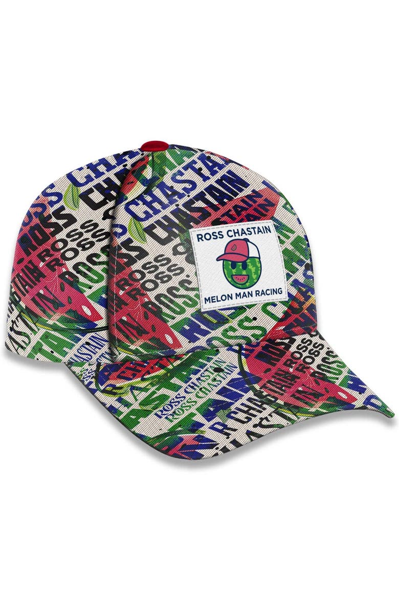 Men's Trackhouse Racing Team Collection White Ross Chastain Sublimated Melon Man Adjustable Hat, Alternate, color, White