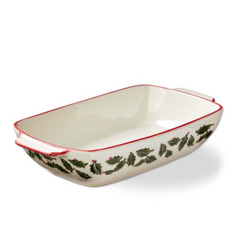 Tis The Season Multicolor Ceramic Baking Dish Dishwasher Safe