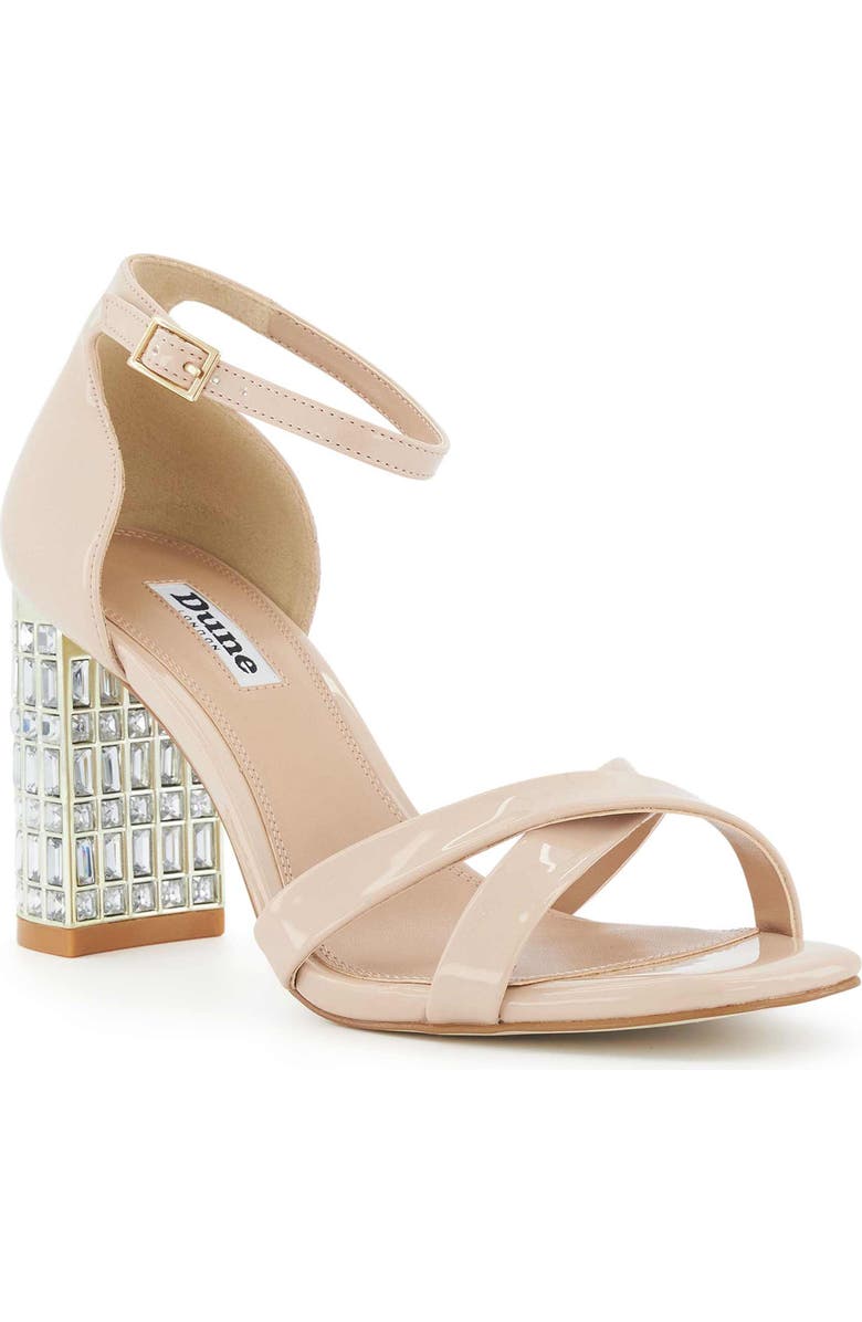 Dune London Malena Square Toe Sandal, Main, color, Blush Patent