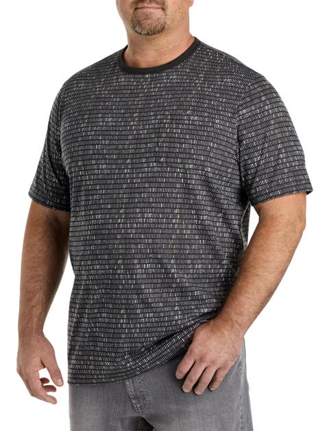 Big & Tall Moisture-Wicking Striped Pocket T-Shirt