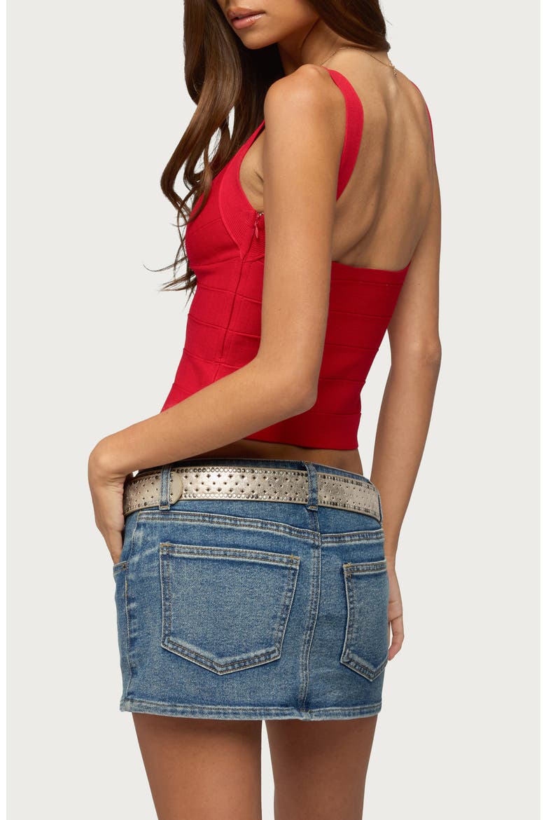 Ianthe Crop Bandage Tank, Alternate, color, RED