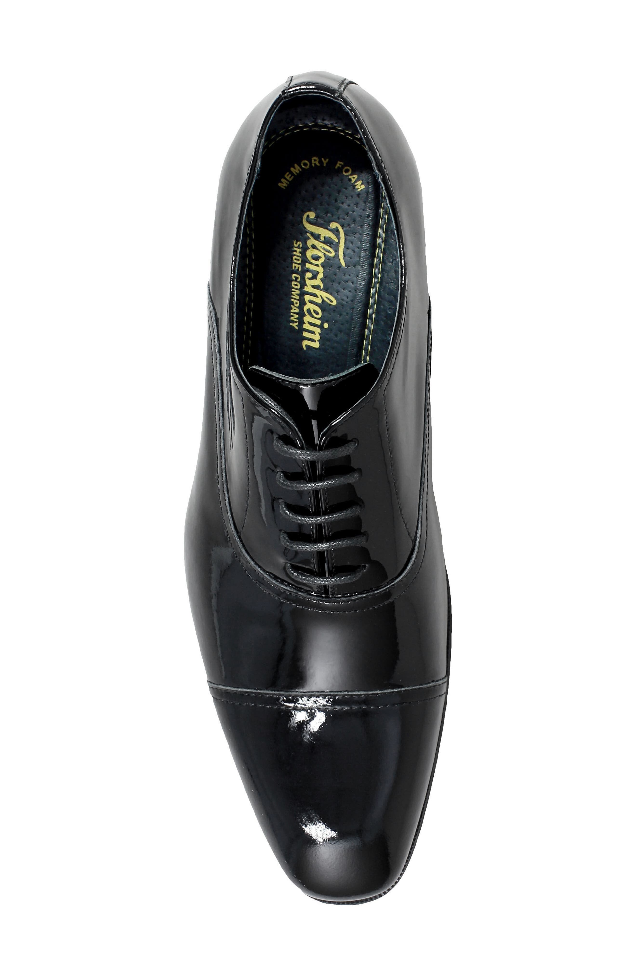 Florsheim Tux Cap Toe Oxford, Alternate, color, Black Patent Leather