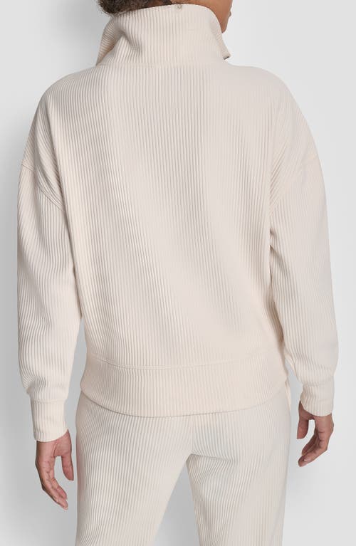 Dkny Tech Ottoman Half Zip Sweatshirt In White