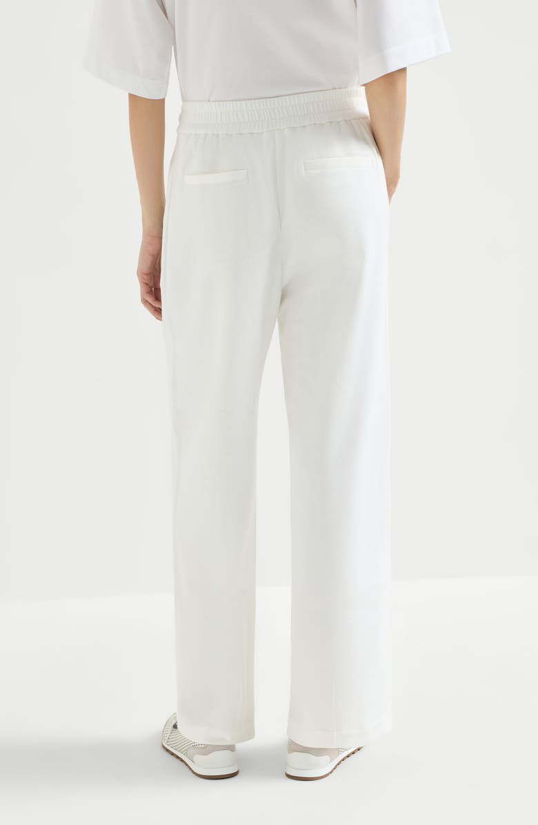 Brunello Cucinelli Pique Track trousers, Alternate, color, White