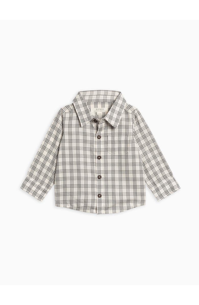Kendi Earl Poplin Collar Shirt, Main, color, Agave Plaid
