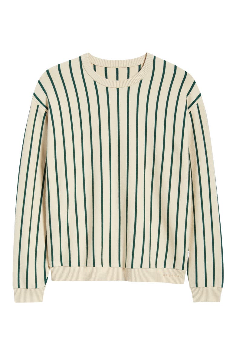 Emerald Stripe Crewneck Sweater, Alternate, color, GREEN